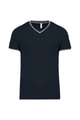 Heren T-shirt V Hals Kariban K374 NAVY-LIGHT GREY-WHITE